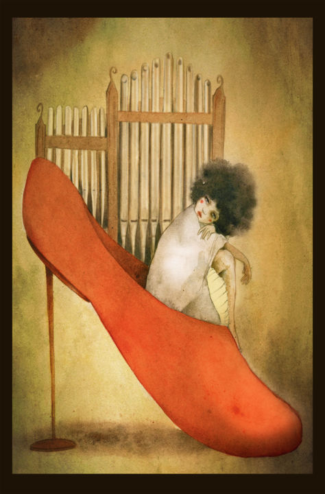 Painting titled "Red shoes" by Alice Tortoroglio, Original Artwork