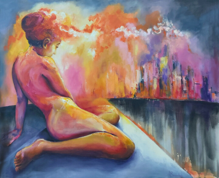 Painting titled "Humos / Smoke / Fum…" by Alicia Besada, Original Artwork, Oil