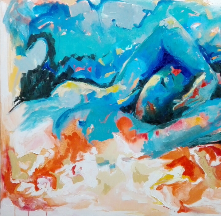 Pintura intitulada "La siesta / The nap…" por Alicia Besada, Obras de arte originais, Óleo