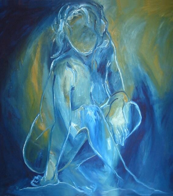 Картина под названием ""En el agua"" - Alicia Besada, Подлинное произведение искусства, Масло