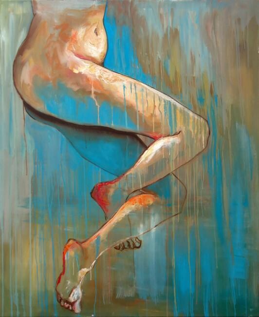 Pintura titulada ""Piernas"" por Alicia Besada, Obra de arte original, Oleo