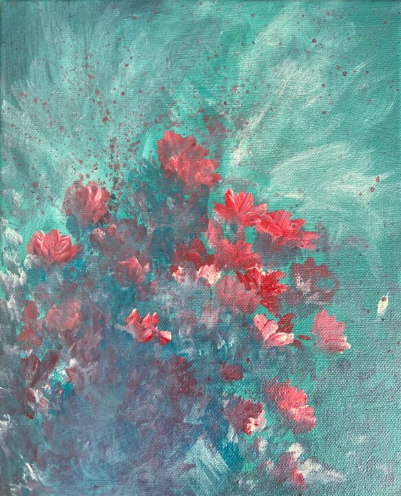 Peinture intitulée "Abstracto floral 02" par Alicia Gr, Œuvre d'art originale, Acrylique Monté sur Châssis en bois