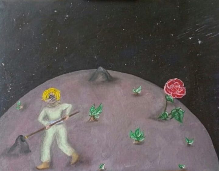 Painting titled "Petit prince" by Amaryllis, Original Artwork