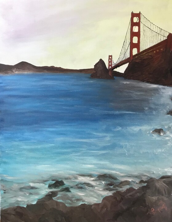 Pittura intitolato "Bay Area" da Alicia Lopez, Opera d'arte originale, Olio