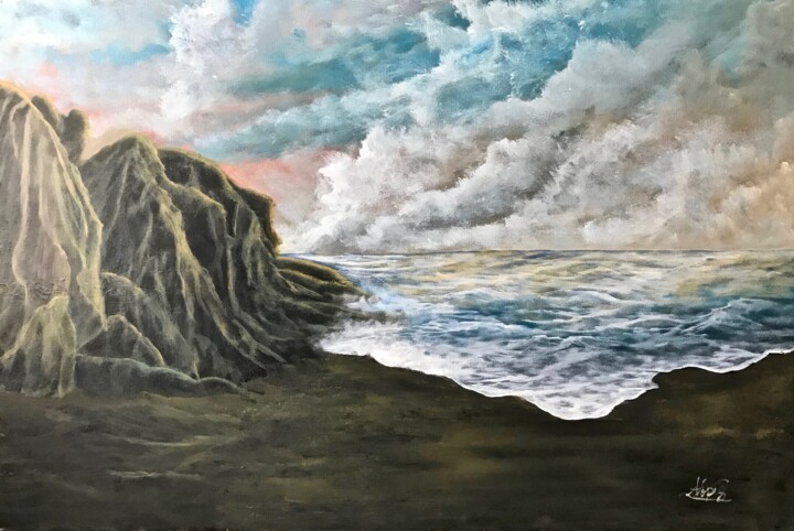 Pittura intitolato "Seascape 600" da Alicia Lopez, Opera d'arte originale, Olio