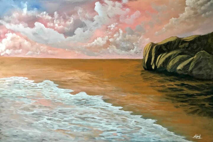 Painting titled "Seascape 513" by Alicia Lopez, Original Artwork, Oil