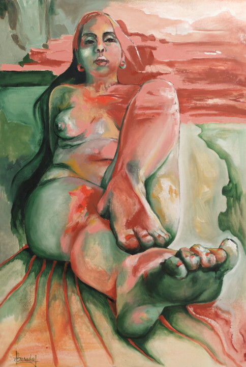 Pintura titulada "Sentirse hermosa /…" por Alicia Besada, Obra de arte original, Oleo