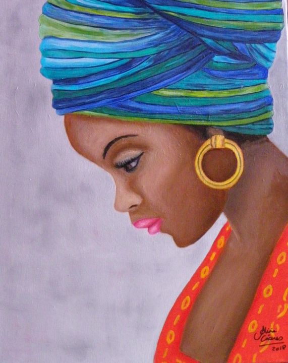 Painting titled "MULATA" by Alicia, Original Artwork, Oil