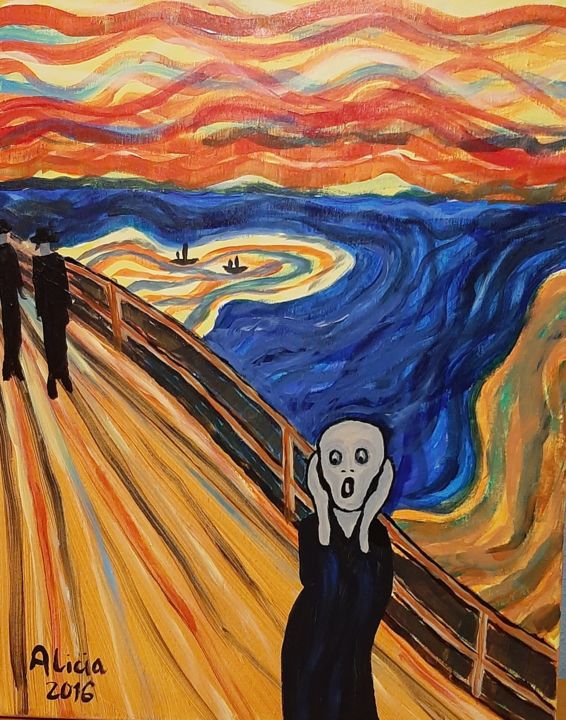 Pittura intitolato "EL GRITO" da Alicia, Opera d'arte originale, Olio