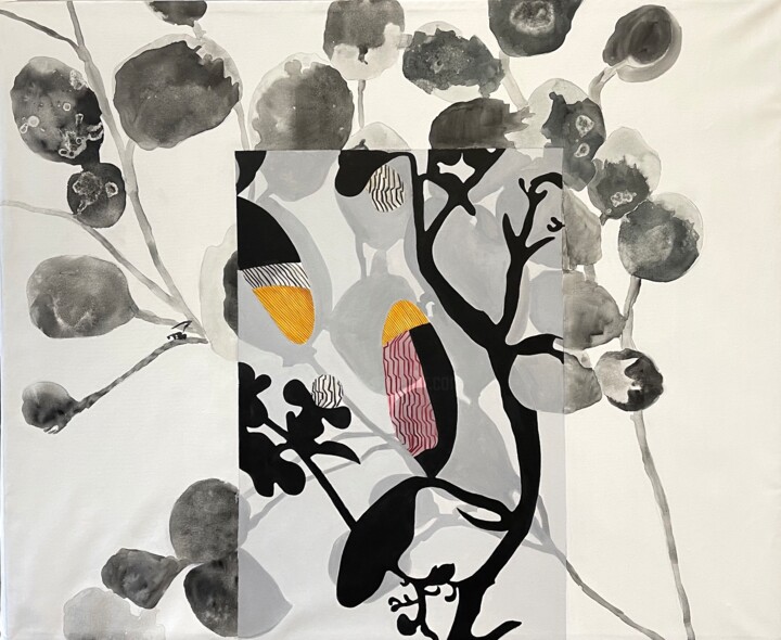 Schilderij getiteld "“BOTANICALS” (serie)" door Alicia Tilmant, Origineel Kunstwerk, Acryl