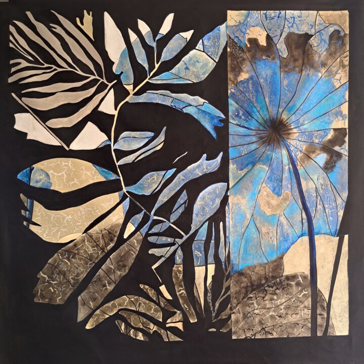 Malarstwo zatytułowany „BOTANICAL BLUES” autorstwa Alicia Tilmant, Oryginalna praca, Akryl