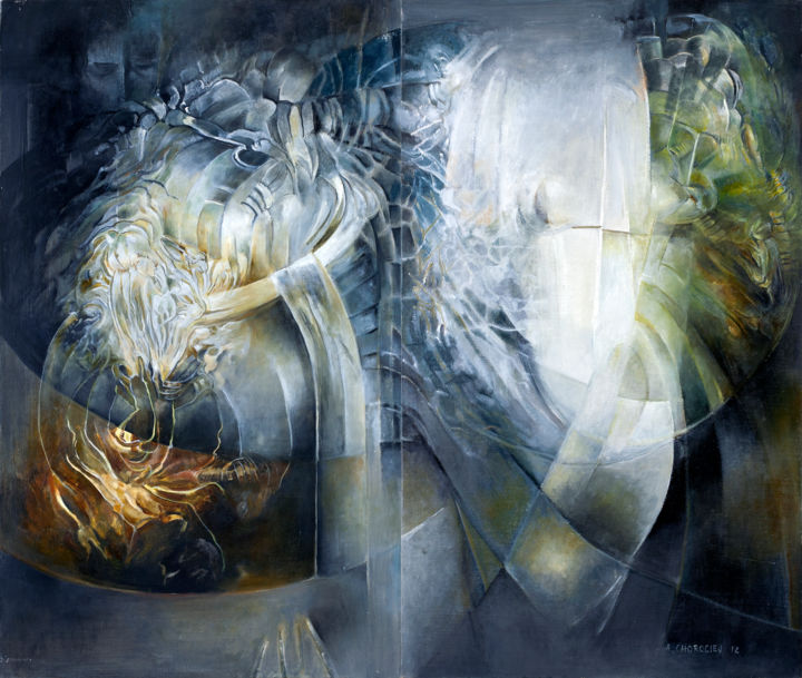 Malarstwo zatytułowany „Outside the Senses” autorstwa Alicja Chorociej, Oryginalna praca, Olej