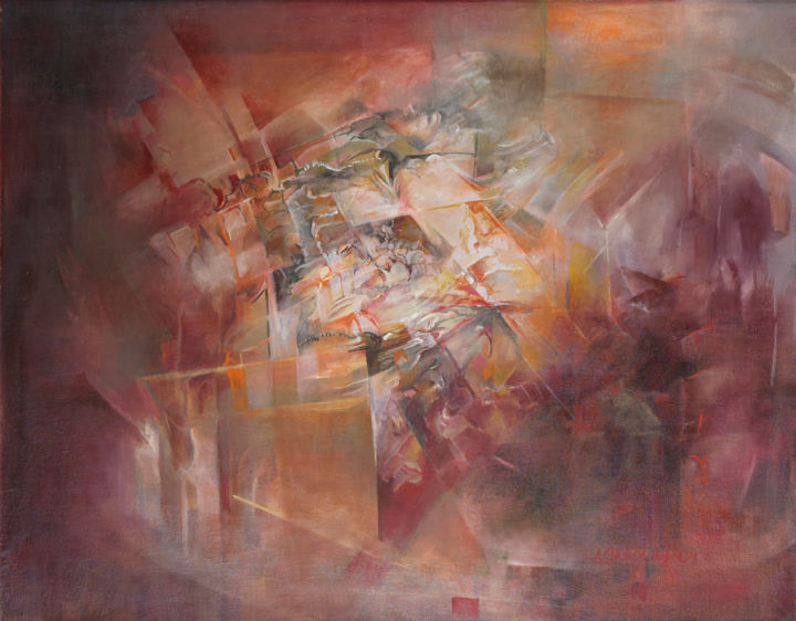 Pittura intitolato "Unveiling. Playing…" da Alicja Chorociej, Opera d'arte originale, Olio