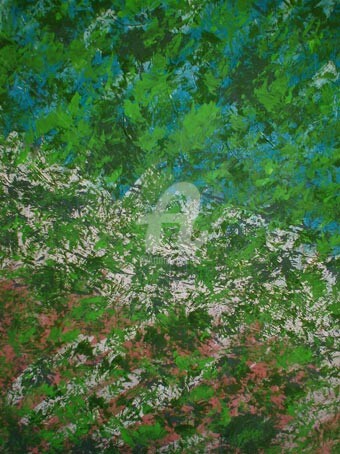 Peinture intitulée "Бамбуковая роща." par Alik Vetrof, Œuvre d'art originale, Huile