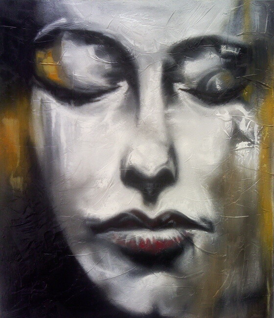 Картина под названием "Face" - Алиханов, Подлинное произведение искусства