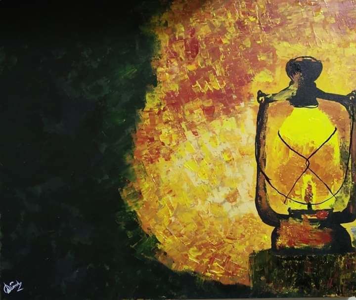 Painting titled "The antique light" by Alimul Islam, Original Art, Acrylic