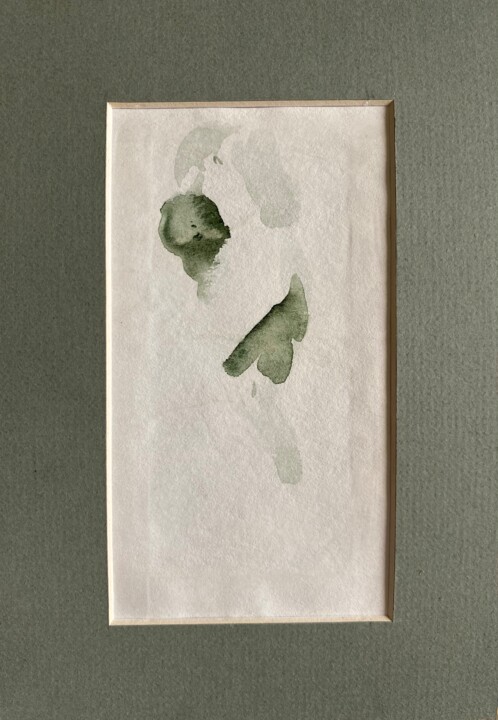 Pintura intitulada "Green woman" por Alina Bugleeva, Obras de arte originais, Aquarela Montado em Cartão