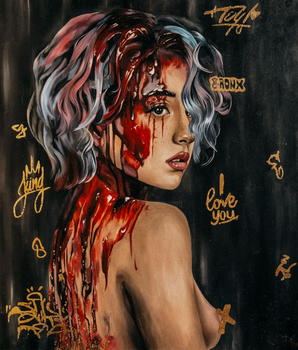 Painting titled "Война" by Alina Chuprina, Original Art, Oil
