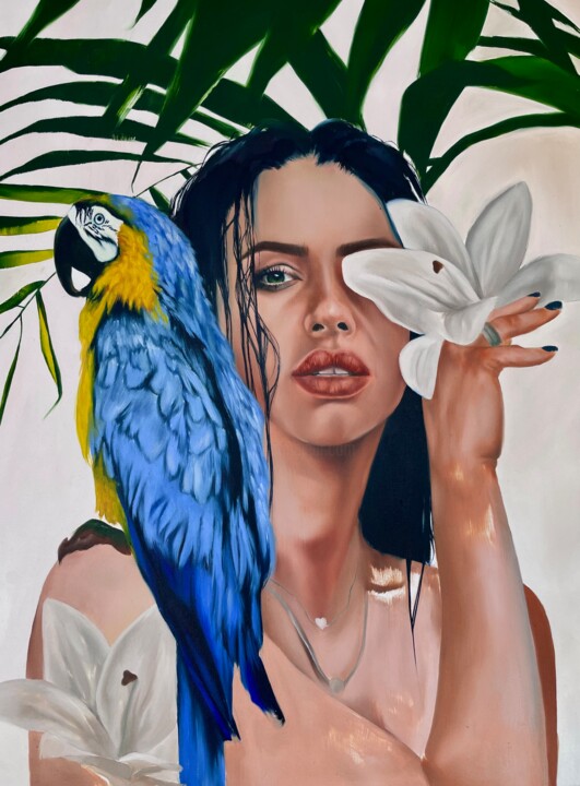 Картина под названием "Tropic" - Alina Chuprina, Подлинное произведение искусства, Масло