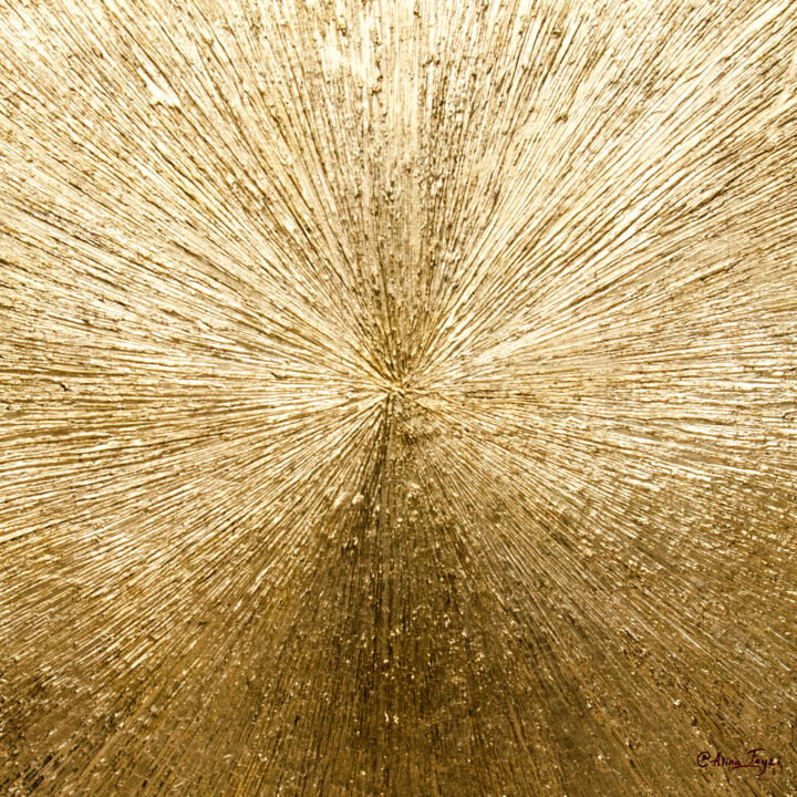 Painting titled "Abstract golden pai…" by Alina Fayzi, Original Artwork, Metals