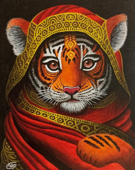 Картина под названием "Шамаханская тигрица" - Алина Гарифуллина, Подлинное произведение искусства, Акрил