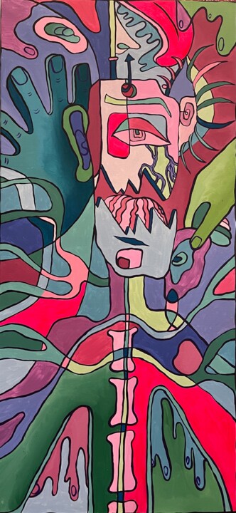 제목이 "The Connection"인 미술작품 Alina Karmadanova로, 원작, 아크릴 나무 들것 프레임에 장착됨