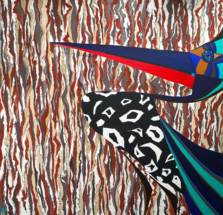 Картина под названием "Bird of good news B…" - Alina Khramova, Подлинное произведение искусства, Акрил