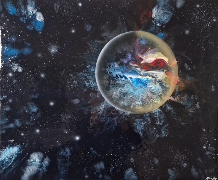 Peinture intitulée "Galaxy - Joy" par Alina Ley, Œuvre d'art originale, Acrylique