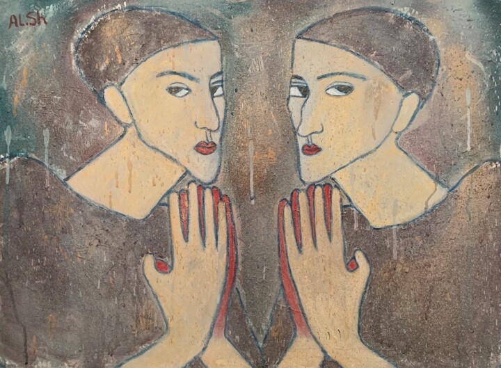Painting titled "Prayer" by Алина Лина, Original Artwork, Acrylic