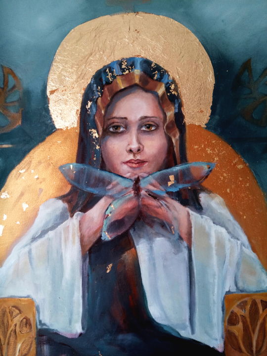 Malarstwo zatytułowany „Art Madonna” autorstwa Alina Matykiewicz, Oryginalna praca, Olej