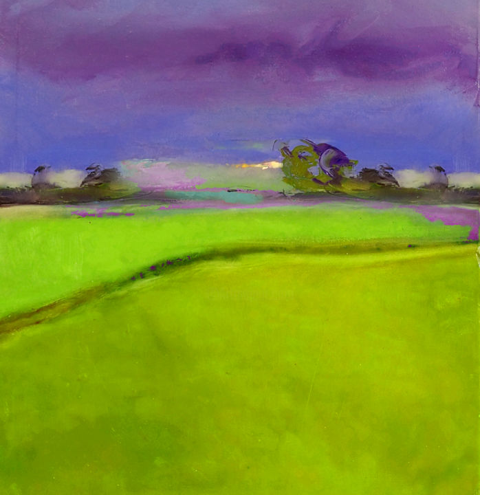 Artes digitais intitulada "Purple clouds" por Alina Matykiewicz, Obras de arte originais, Pintura digital