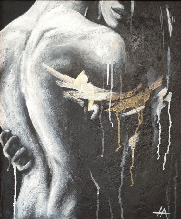 Peinture intitulée "Desire" par Alina Nikitina, Œuvre d'art originale, Acrylique Monté sur Panneau de bois