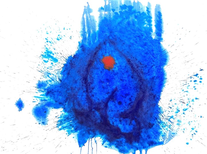 Pintura intitulada "Blue abstract" por Alina Poloboc, Obras de arte originais, Acrílico