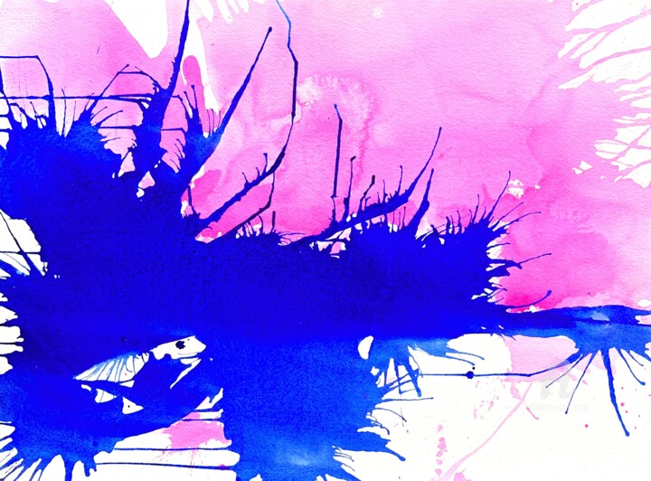 绘画 标题为“Blue and Pink explo…” 由Alina Poloboc, 原创艺术品, 丙烯
