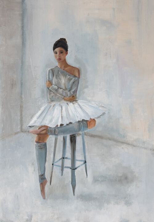 Malarstwo zatytułowany „Ballet dancer conte…” autorstwa Alina Odwyer, Oryginalna praca, Olej
