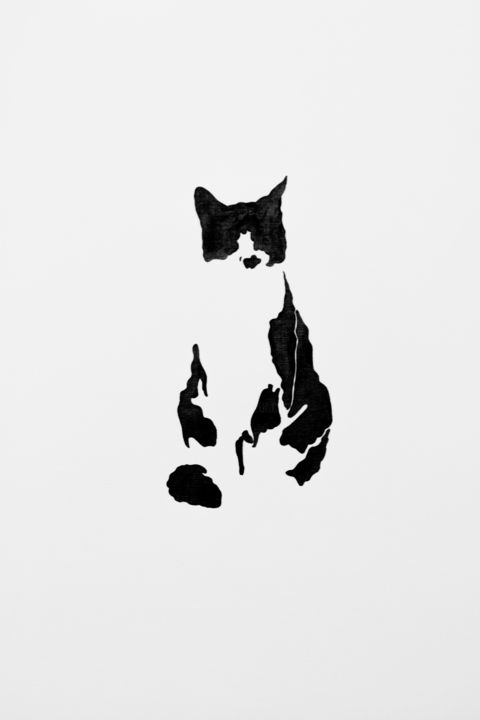 Dessin intitulée "CAT#2" par Alina Anokhina, Œuvre d'art originale, Encre