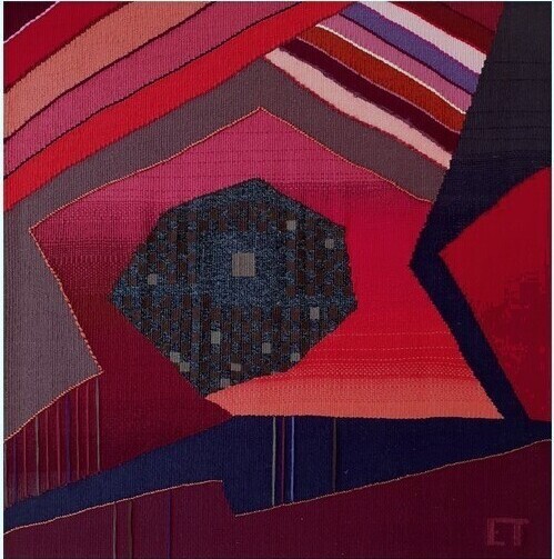 Textielkunst getiteld "Les transversales" door Aline Jegonday (atelier enila tityad), Origineel Kunstwerk, Tapijtwerk