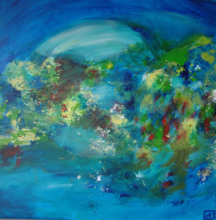 Painting titled "Wind breath" by Aline Messager, Original Artwork, Oil