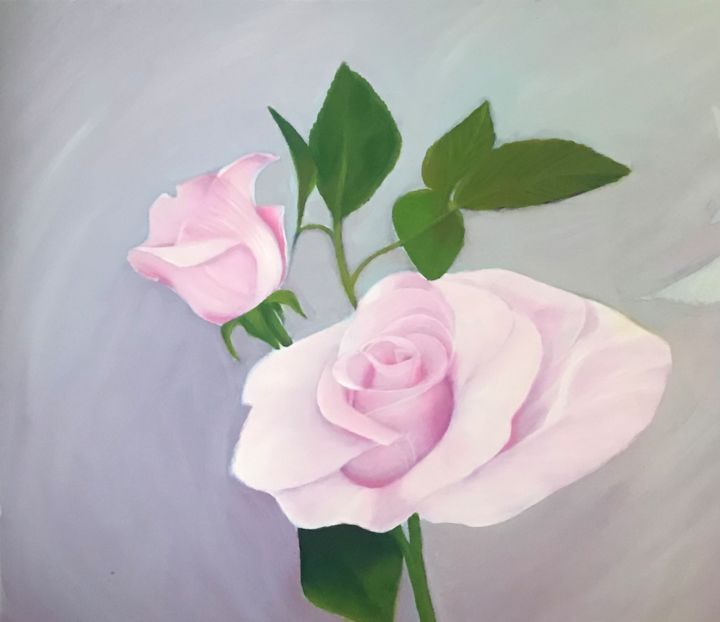 Peinture intitulée "Roses" par Aline Pasq, Œuvre d'art originale, Huile