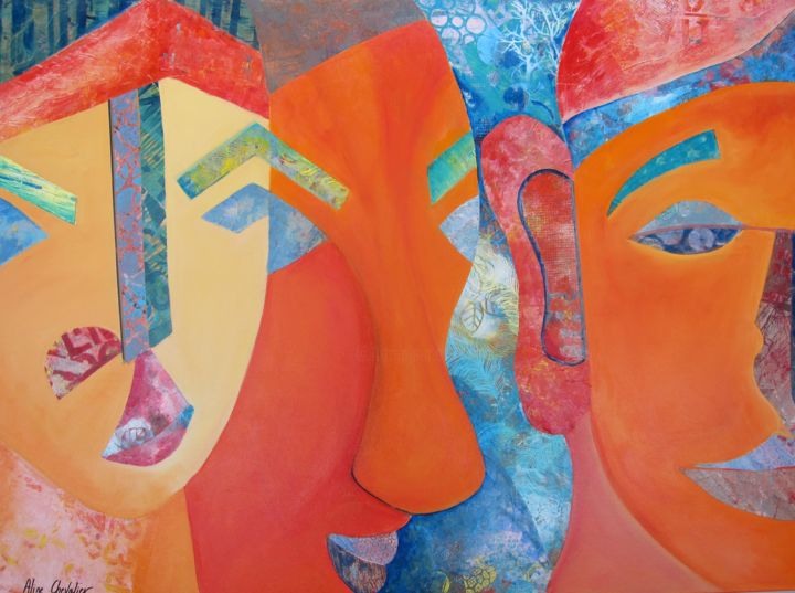 Collages titled "The Split Jungle De…" by Aline Chevalier, Original Art, Paper