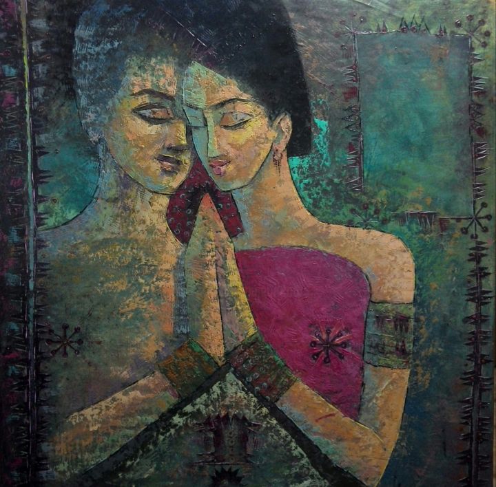 Peinture intitulée "Sympathy" par Ali Norouzi, Œuvre d'art originale, Huile