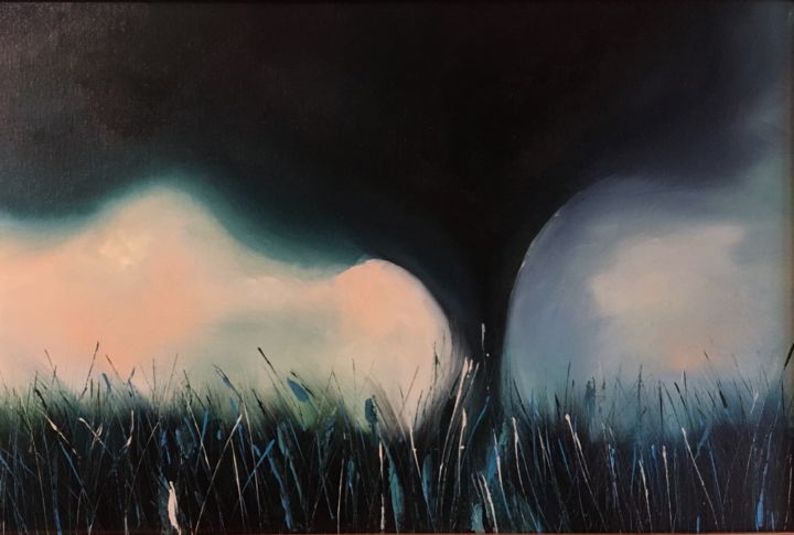 Painting titled "Storm of the century" by Alona Chernenko, Original Artwork, Oil