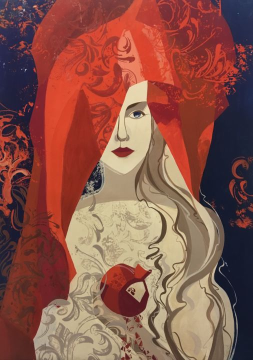 Painting titled "Blonde" by Alona Chernenko, Original Artwork