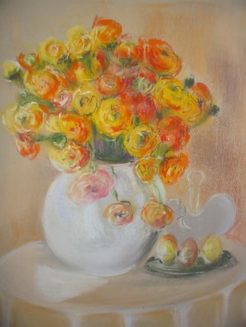 Peinture intitulée "Bouquet de fleurs" par Aliona, Œuvre d'art originale