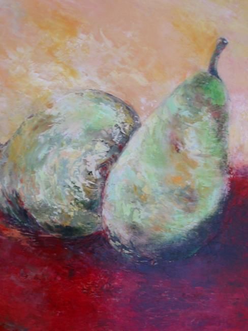 Painting titled "2 poires" by Aliona, Original Artwork