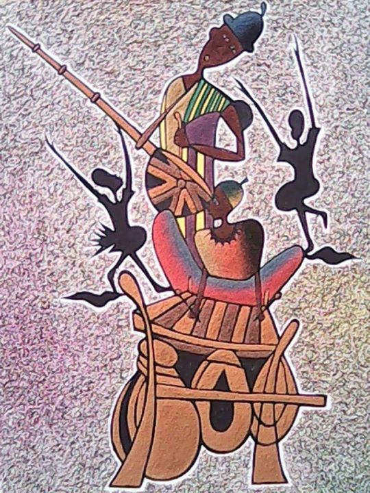 Painting titled "Danse africaine" by Dime, Original Art,