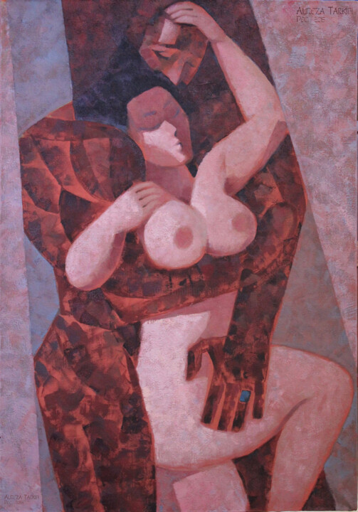 Peinture intitulée "Tahmineh and Rostam" par Alireza Tarkibi, Œuvre d'art originale, Acrylique