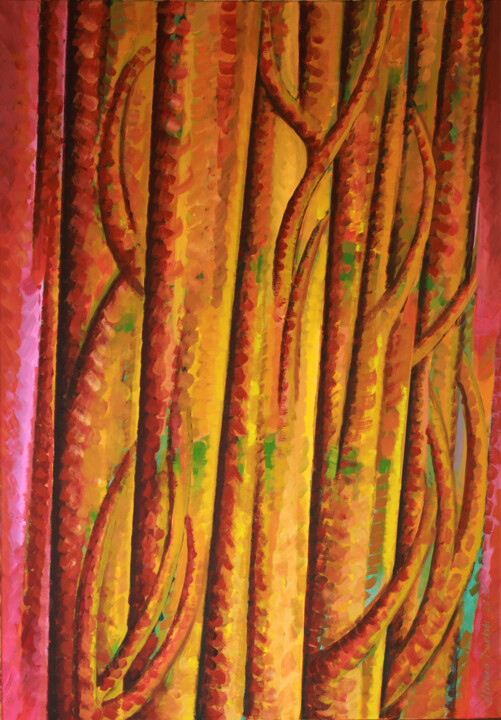 Pittura intitolato "Trees" da Alireza Tarkibi, Opera d'arte originale, Acrilico