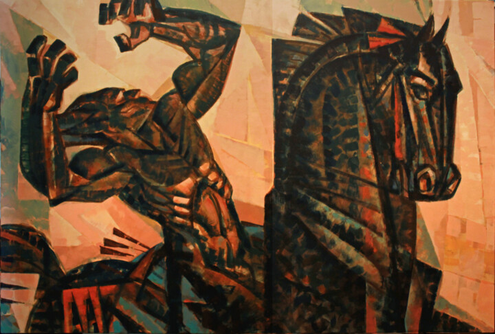 Painting titled "Siyâvosh in the the…" by Alireza Tarkibi, Original Artwork, Acrylic