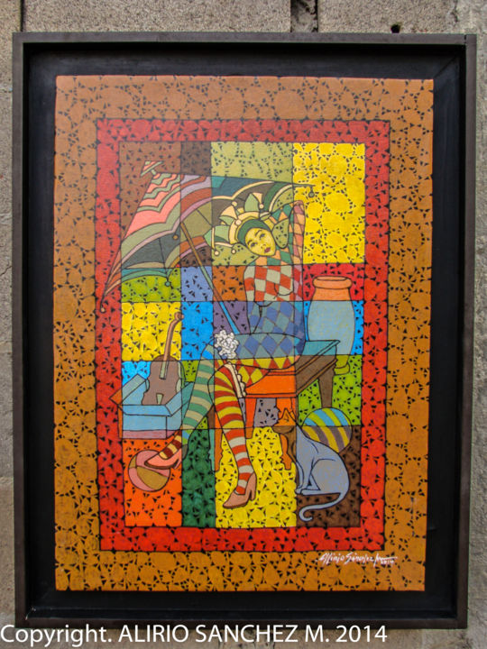 Painting titled "un-amarillo-d-aire-…" by Alirio Sanchez, Original Artwork, Acrylic